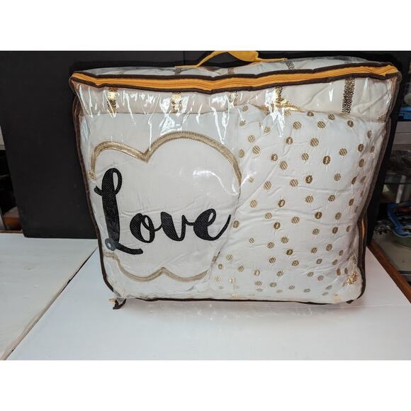 Intelligent Design Love Raina Geo 5-Pc Comforter Set Ivory Gold Full Queen NEW - Picture 6 of 11